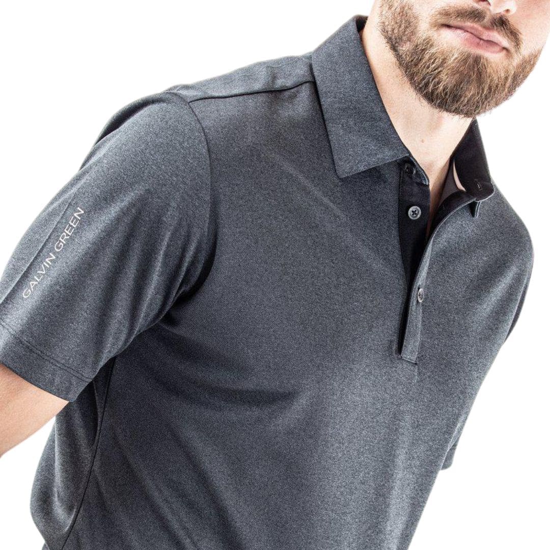 Galvin Green Marv Golf Polo Shirt (Black Melange)