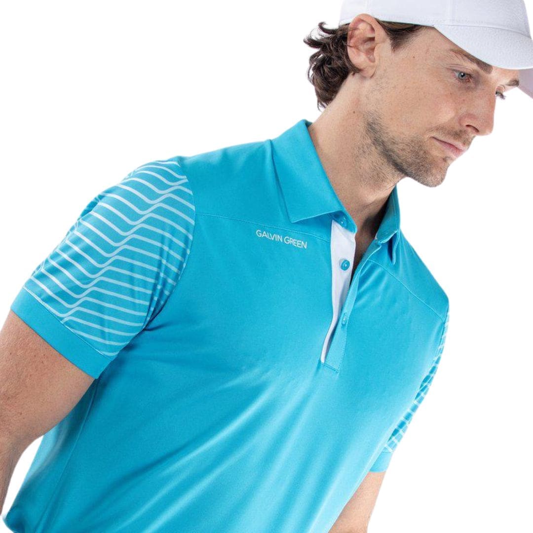 Galvin Green Milion Polo Shirt (Aqua & White)