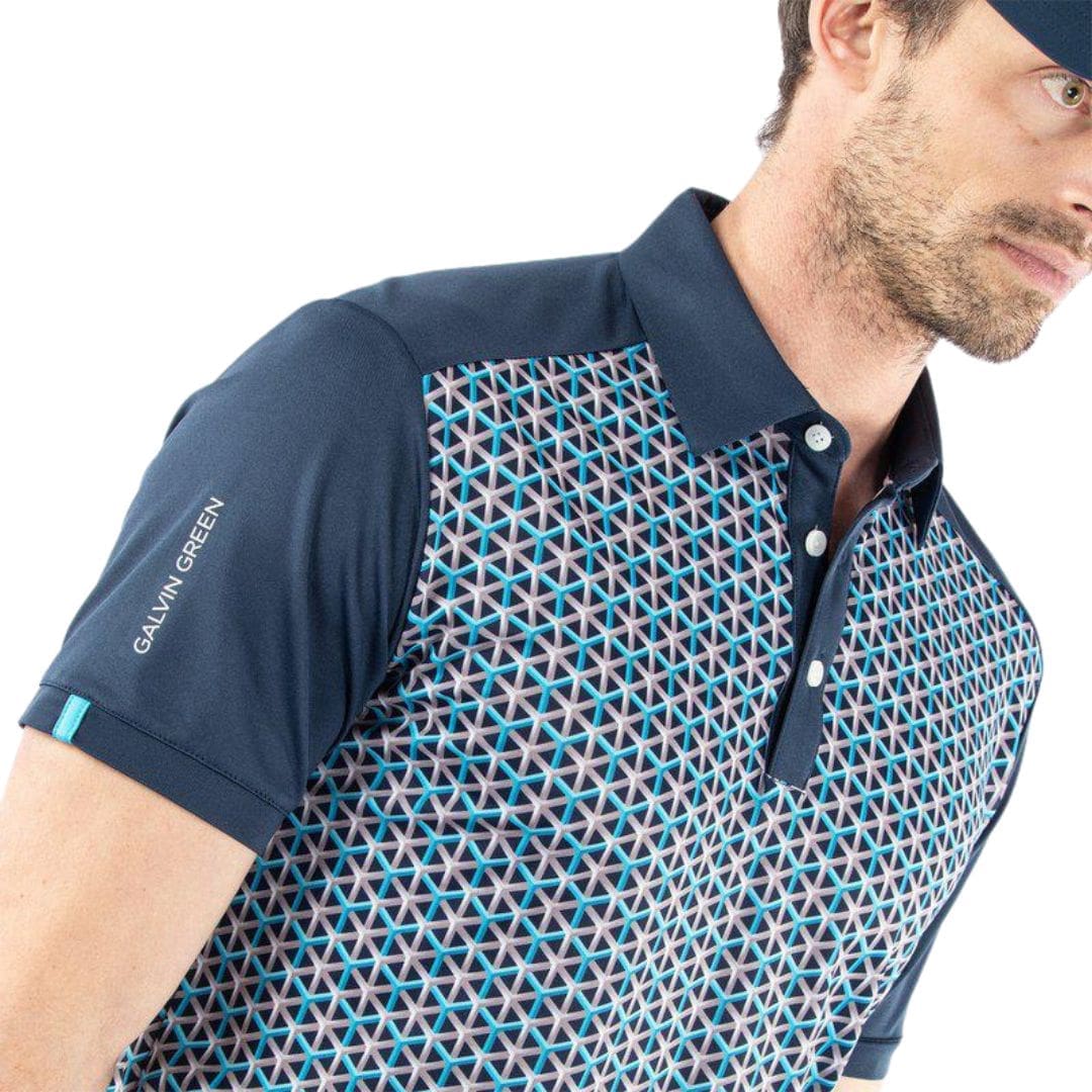 Galvin Green Mio Golf Polo Shirt (Aqua & Navy)