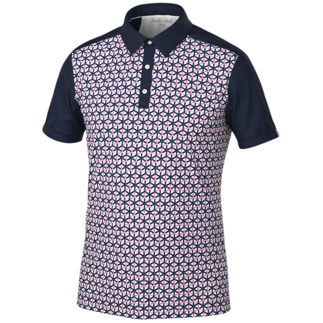 Galvin Green Mio Golf Polo Shirt (Camelia Rose & Navy)