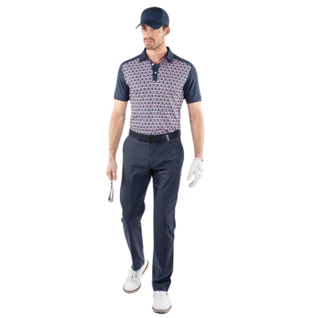 Galvin Green Mio Golf Polo Shirt (Camelia Rose & Navy)