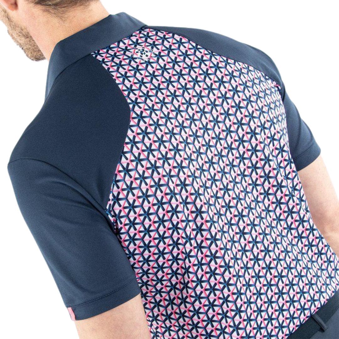 Galvin Green Mio Golf Polo Shirt (Camelia Rose & Navy)