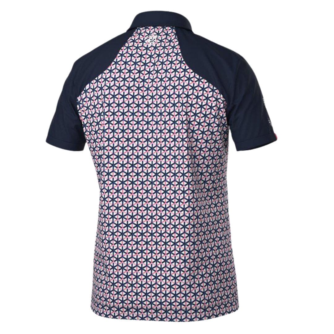 Galvin Green Mio Golf Polo Shirt (Camelia Rose & Navy)