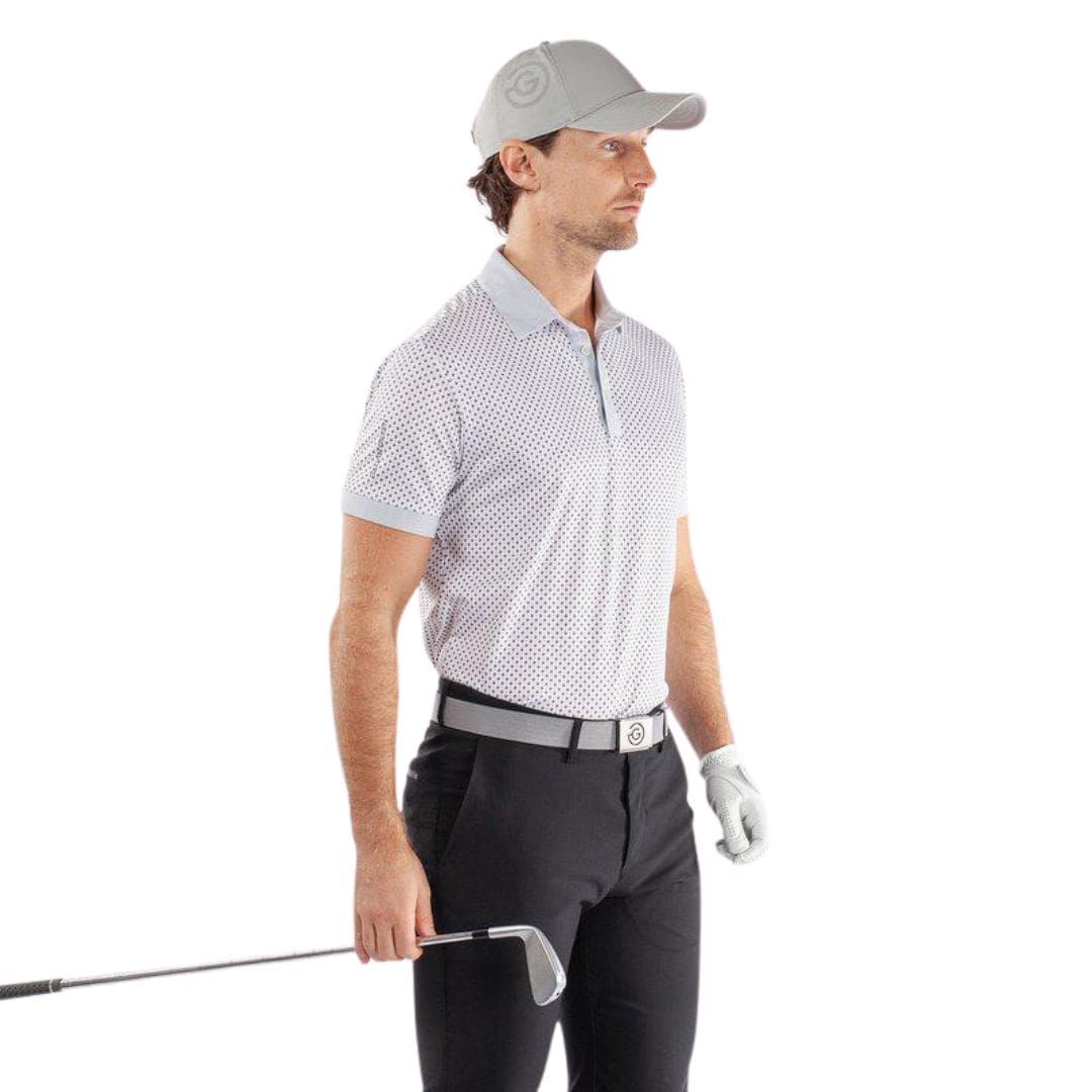 Galvin Green Mate Golf Polo Shirt (White & Cool Grey)