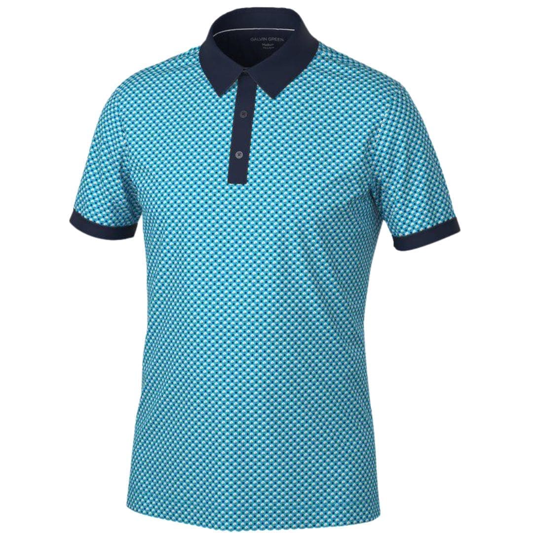 Galvin Green Mate Golf Polo Shirt (Aqua & Navy)
