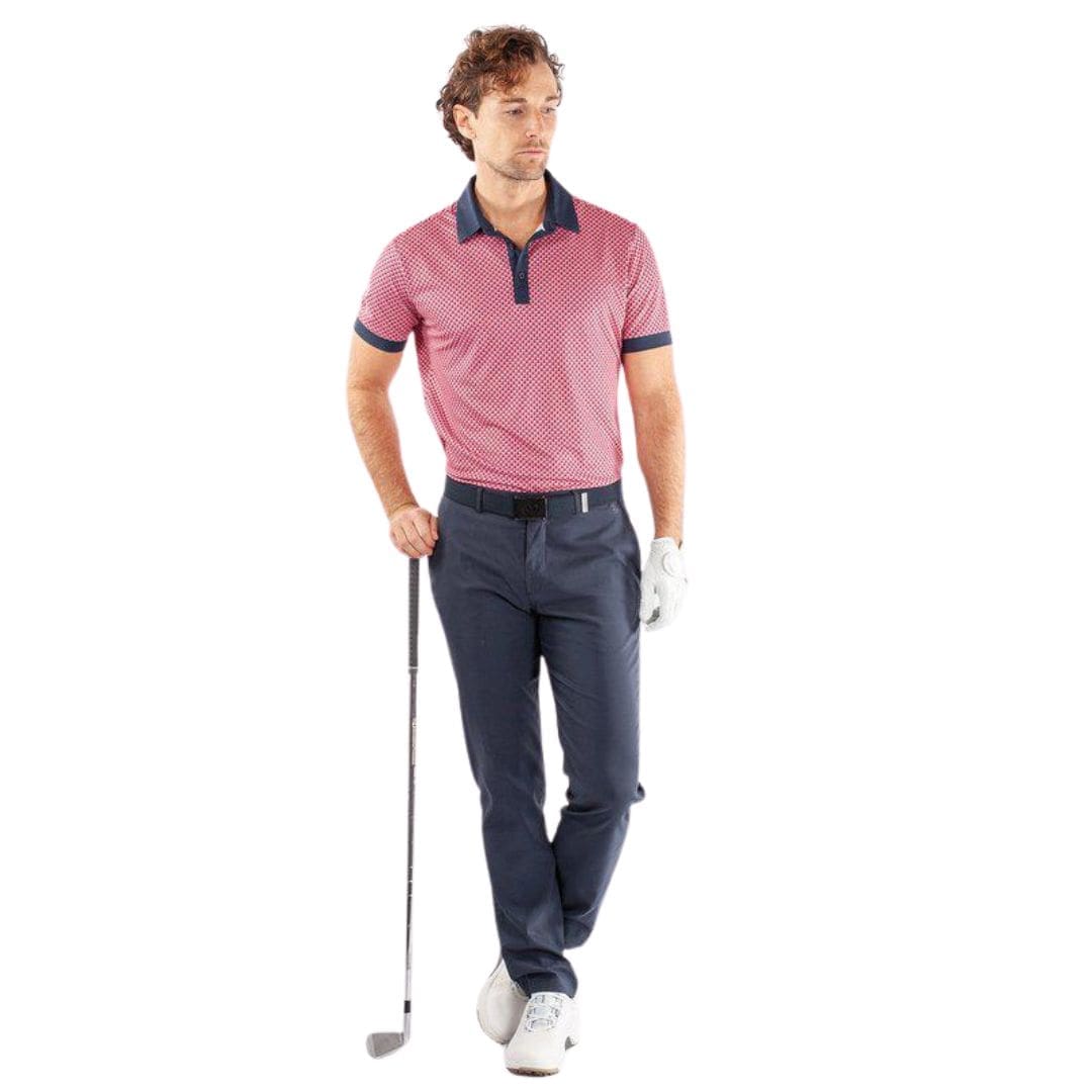 Galvin Green Mate Golf Polo Shirt (Camelia Rose & Navy)