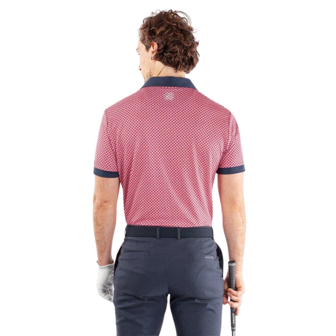 Galvin Green Mate Golf Polo Shirt (Camelia Rose & Navy)