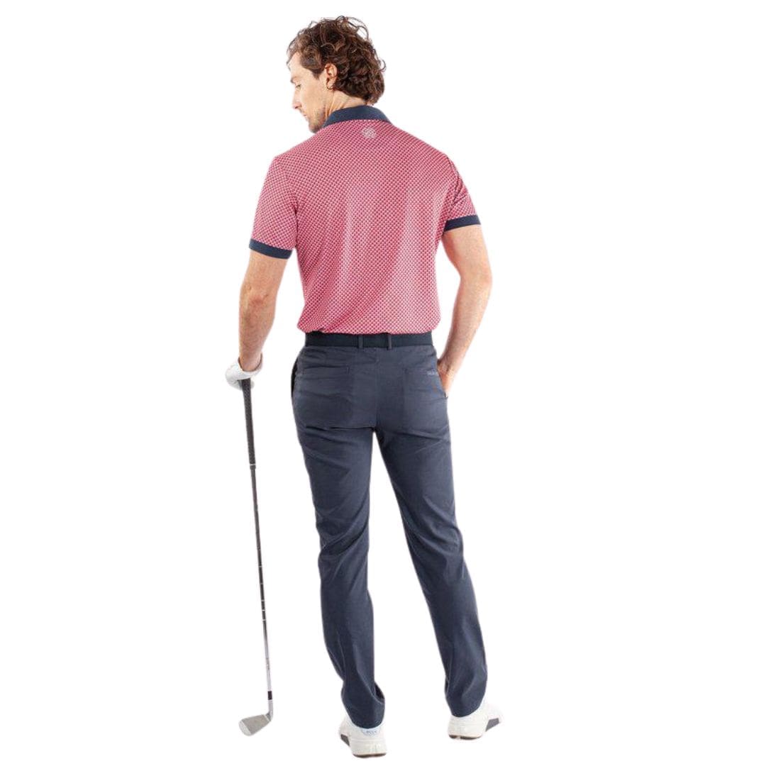 Galvin Green Mate Golf Polo Shirt (Camelia Rose & Navy)