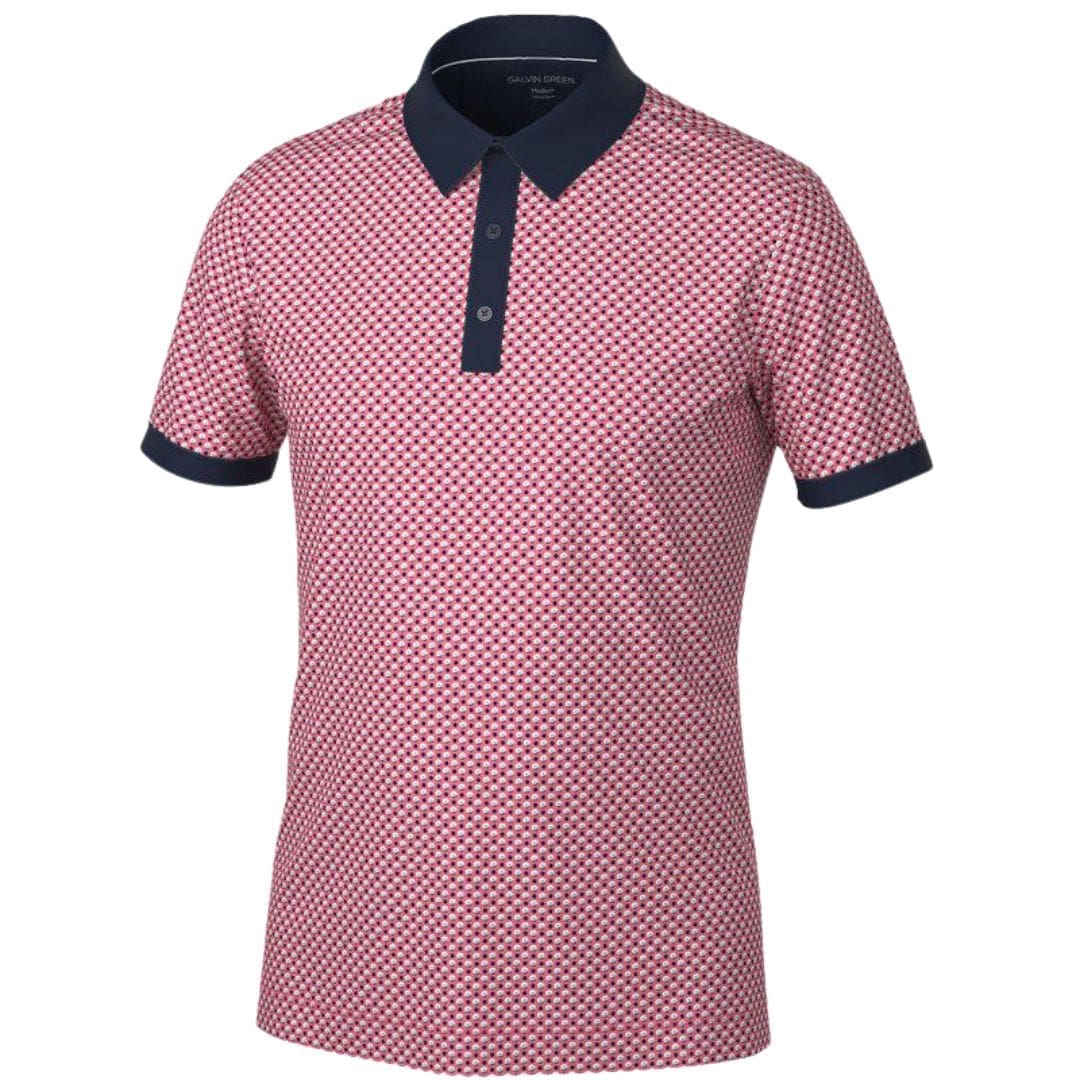 Galvin Green Mate Golf Polo Shirt (Camelia Rose & Navy)
