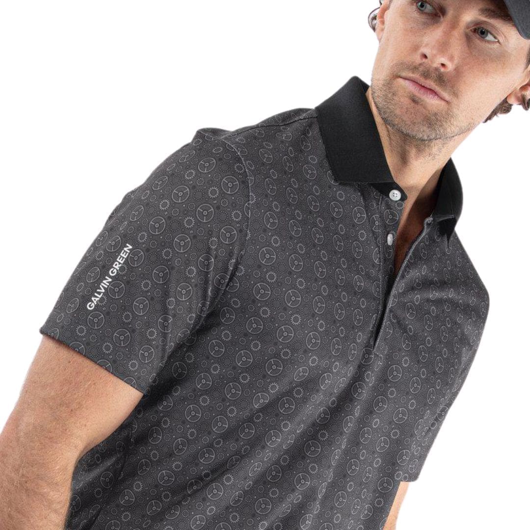 Galvin Green Miracle Golf Polo Shirt (Sharkskin & Black)