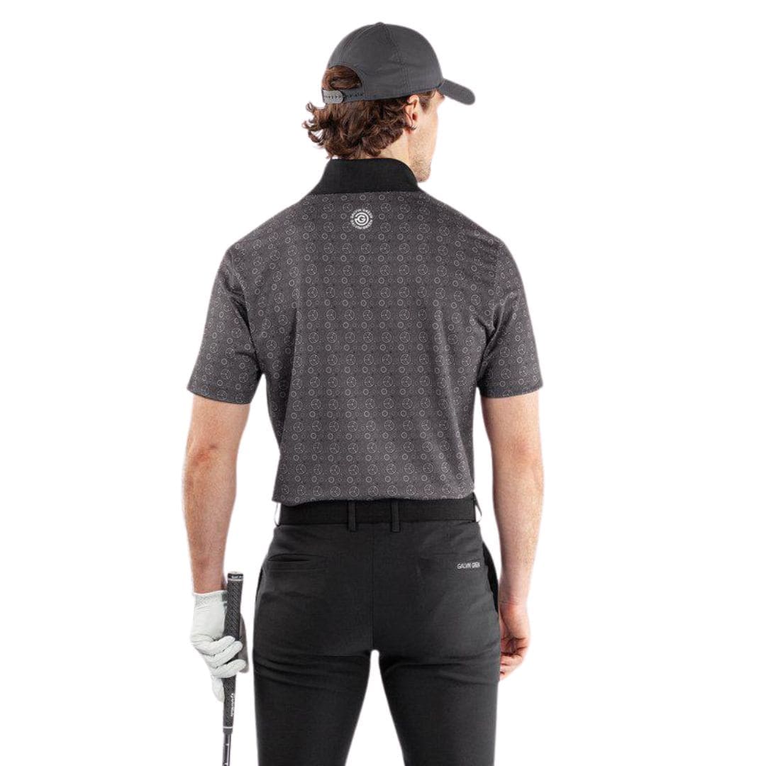 Galvin Green Miracle Golf Polo Shirt (Sharkskin & Black)