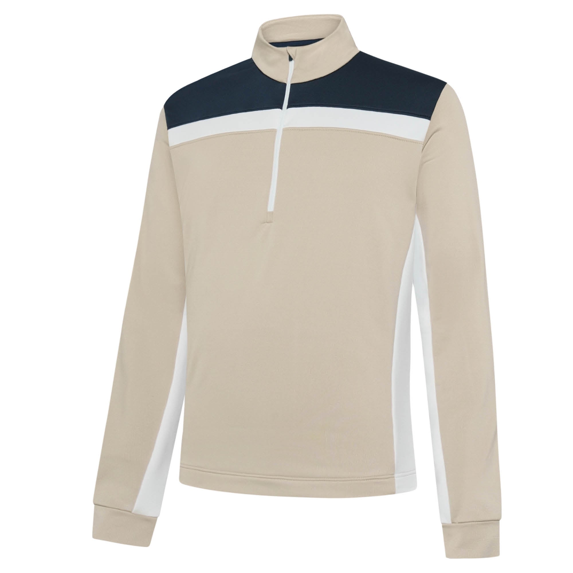 Galvin Green Dean Half-Zip Golf Pullover - Navy, Sand & White