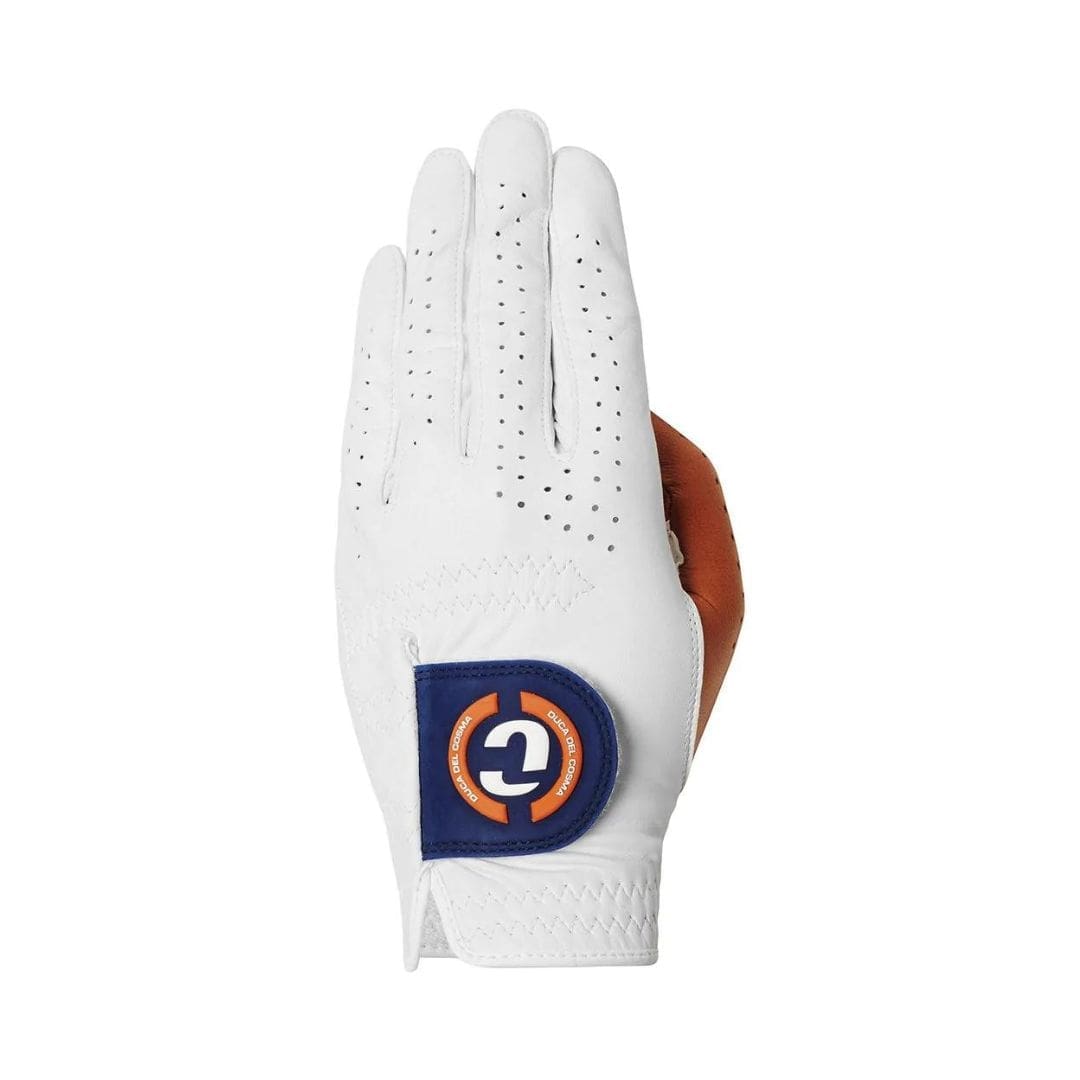Duca Del Cosma Cabretta Elite Pro Golf Glove (White & Cognac)