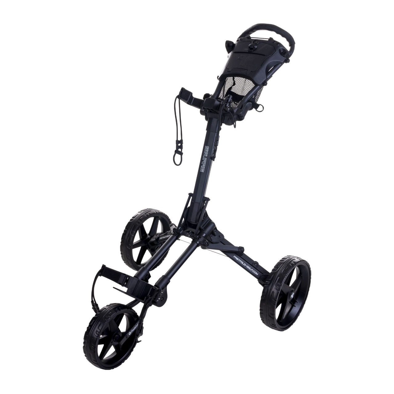FastFold Square Compact 3‑Wheel Golf Trolley (Charcoal/Black)