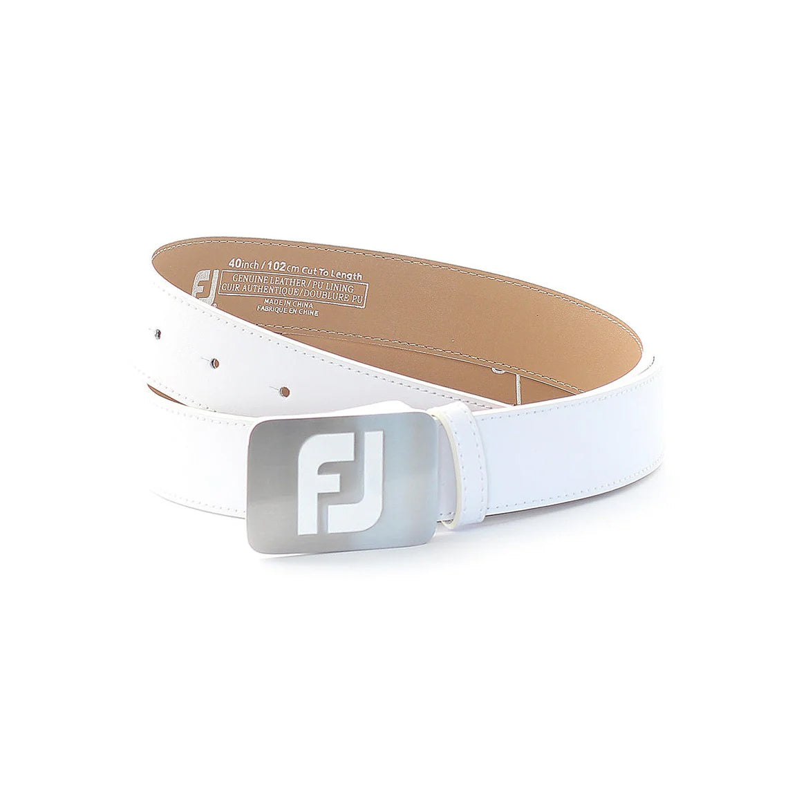 Footjoy Leather Golf Belt - White