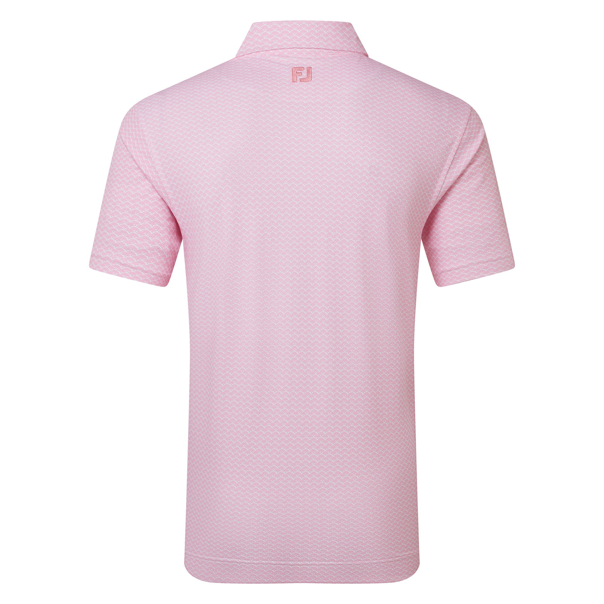 FootJoy Scallop Geo Pique Golf Polo Shirt - Pink Pop
