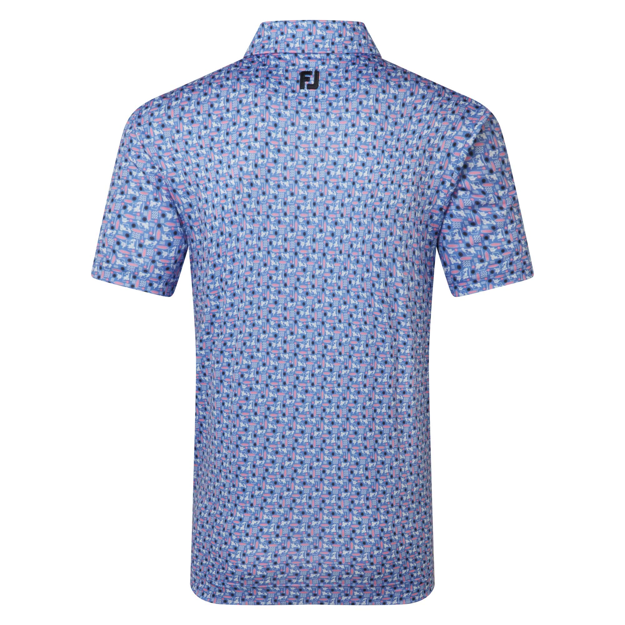 FootJoy Surfs Up Print Golf Polo Shirt - White & Violet