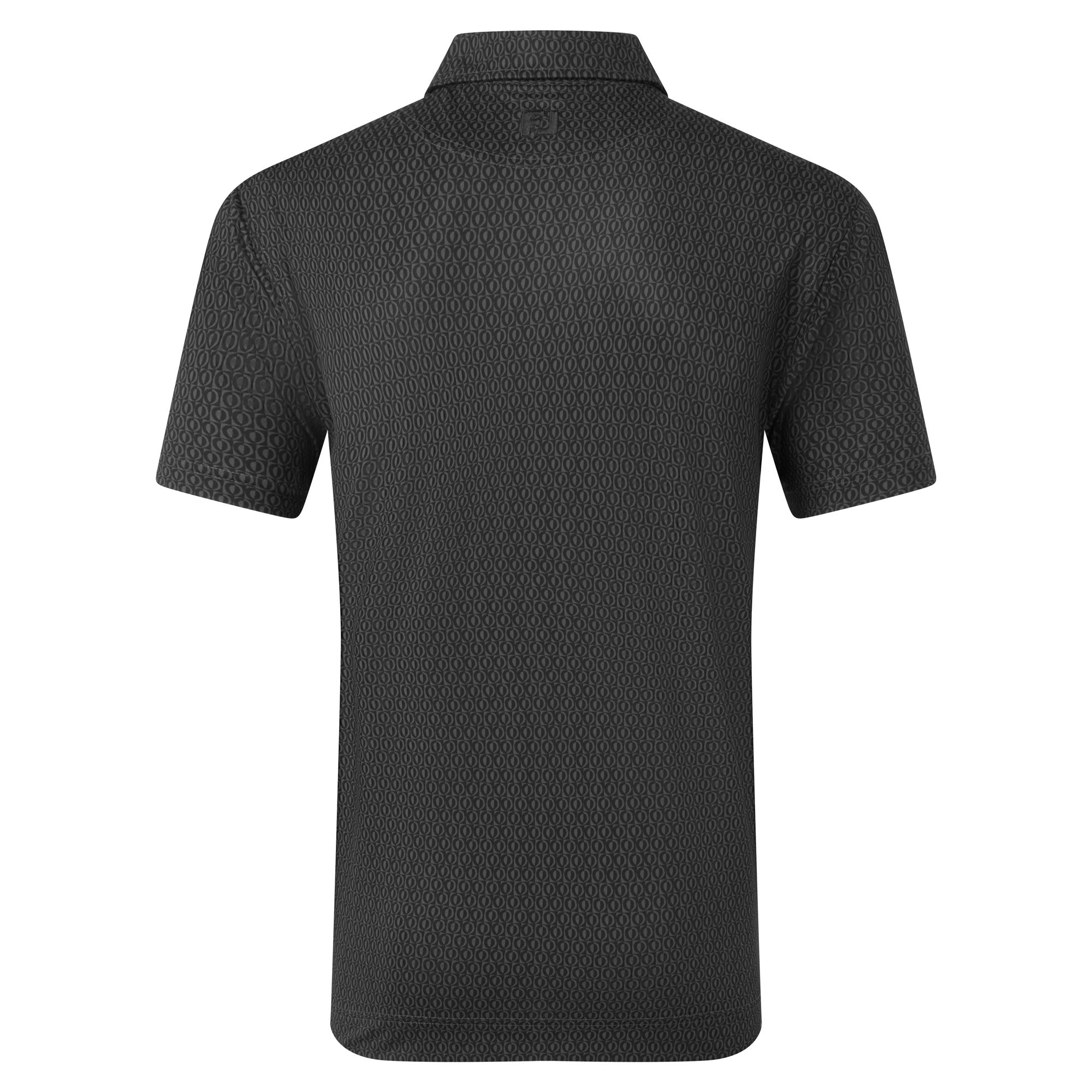 FootJoy Modernist Geo Pique Golf Polo Shirt - Charcoal & Black