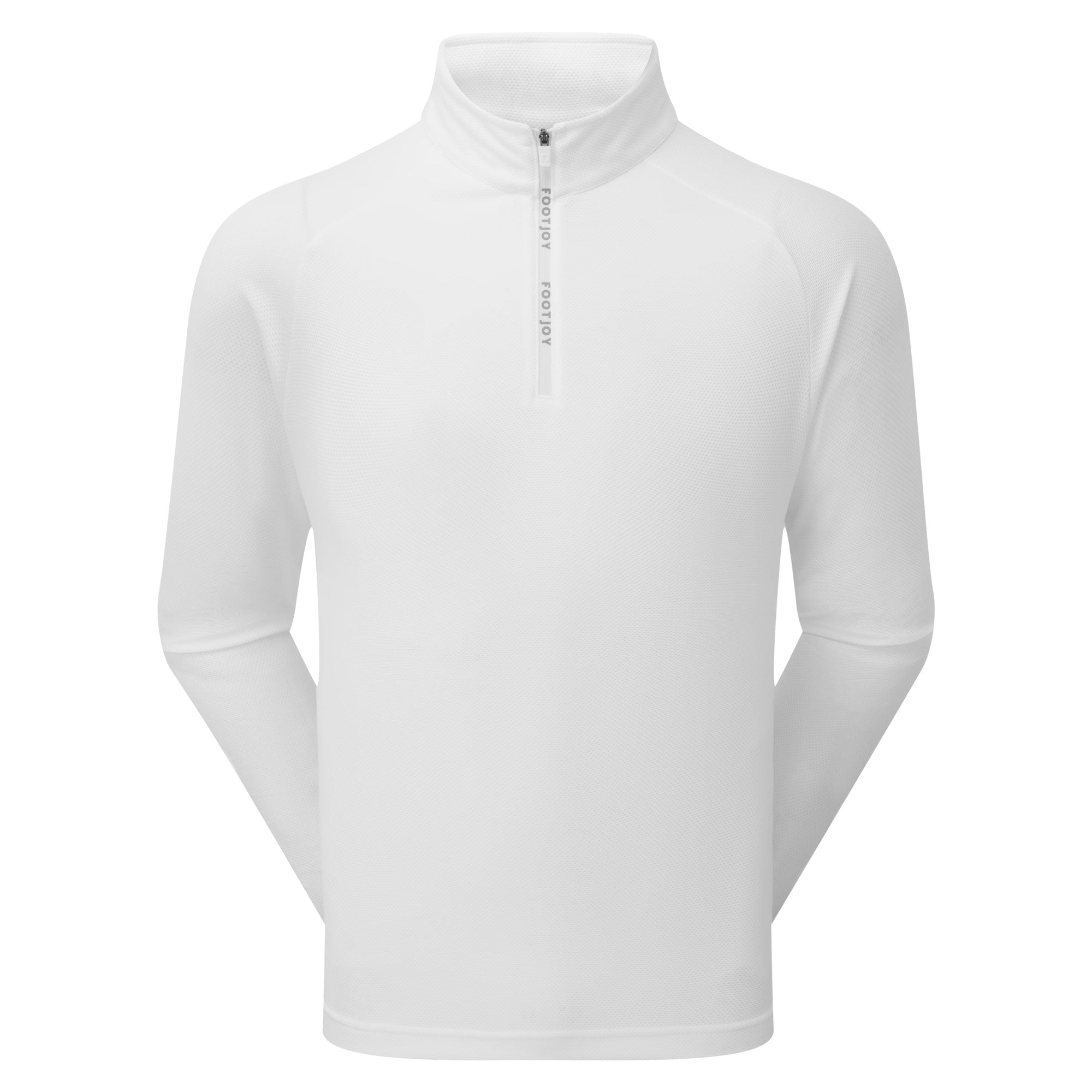 FootJoy Wordmark Chill-Out Quarter-Zip Pullover - White & Grey