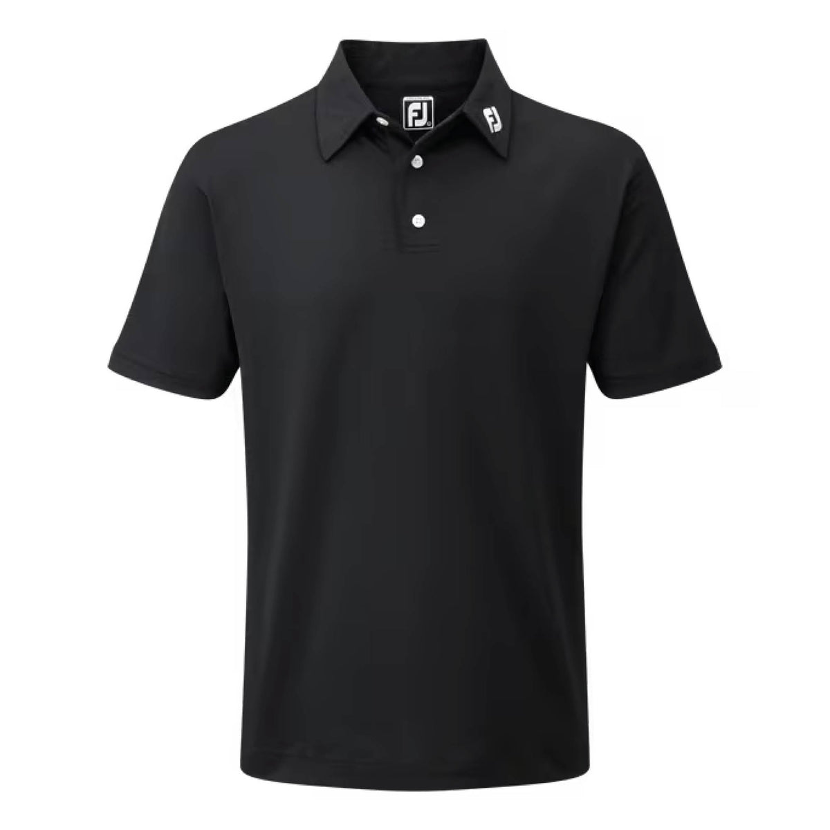 FootJoy Stretch Pique Solid Golf Polo Shirt - Black