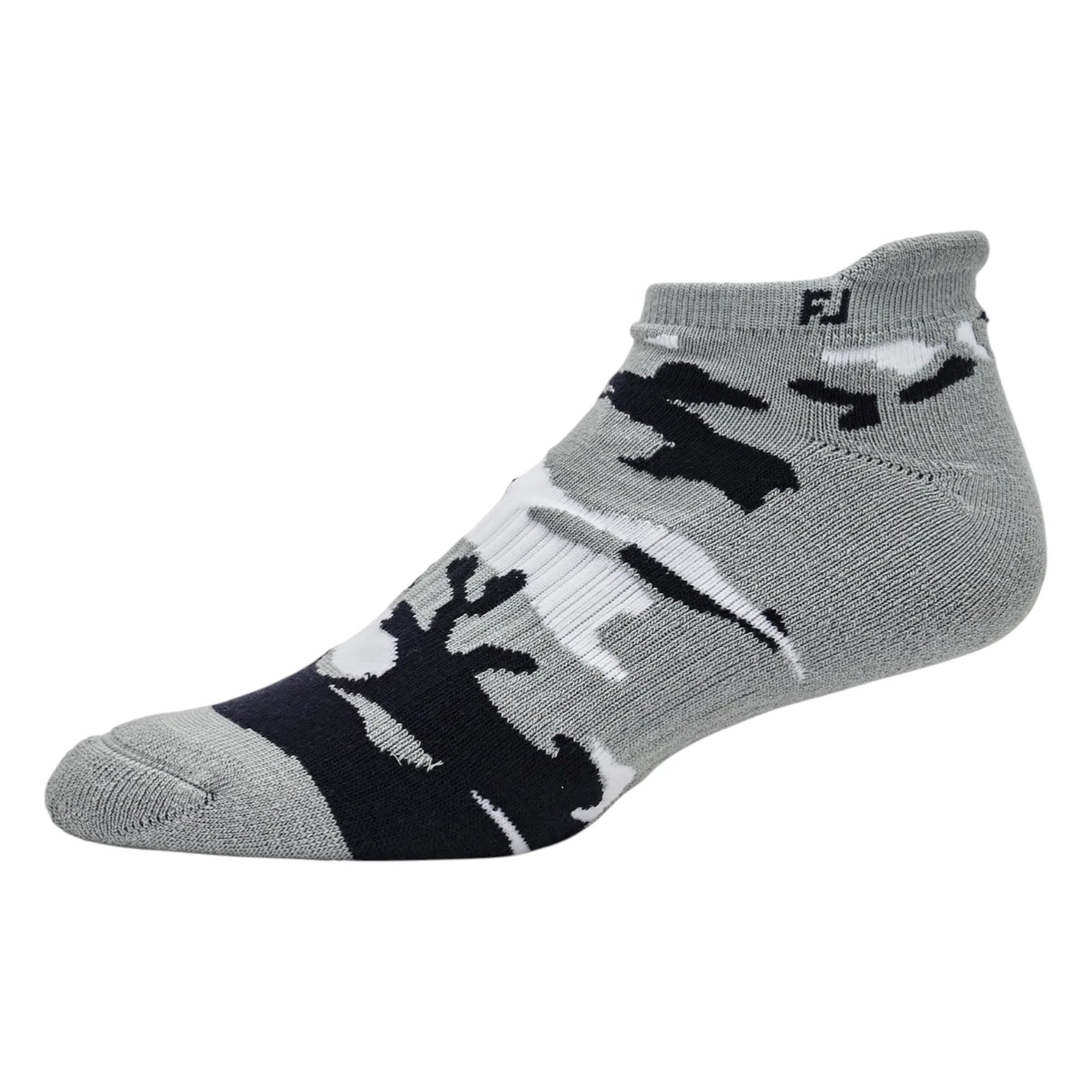 FootJoy ProDry Roll Tab Socks - Grey Camo - Size 6-11