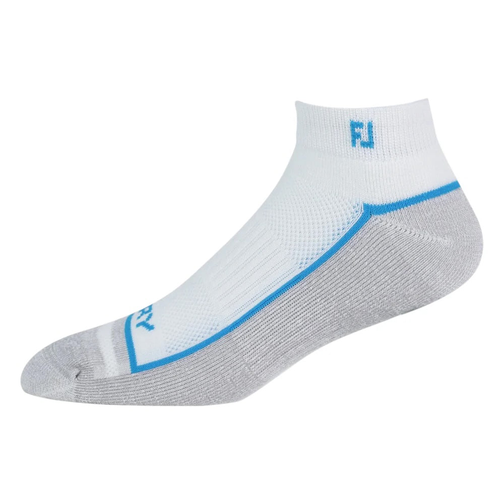 FootJoy ProDry Sport Socks - White, Ocean & Grey - Size 6-11