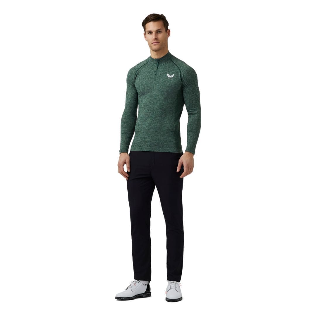 Castore Bodymapped Seamless 1/4 Zip Midlayer (Pine Green)