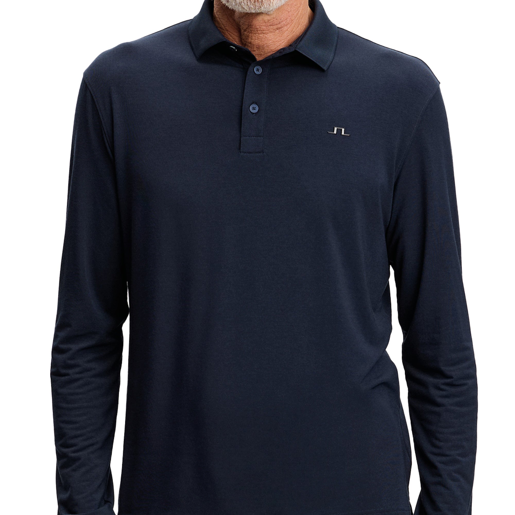 J Lindeberg Florian Long Sleeve Polo Shirt - Navy