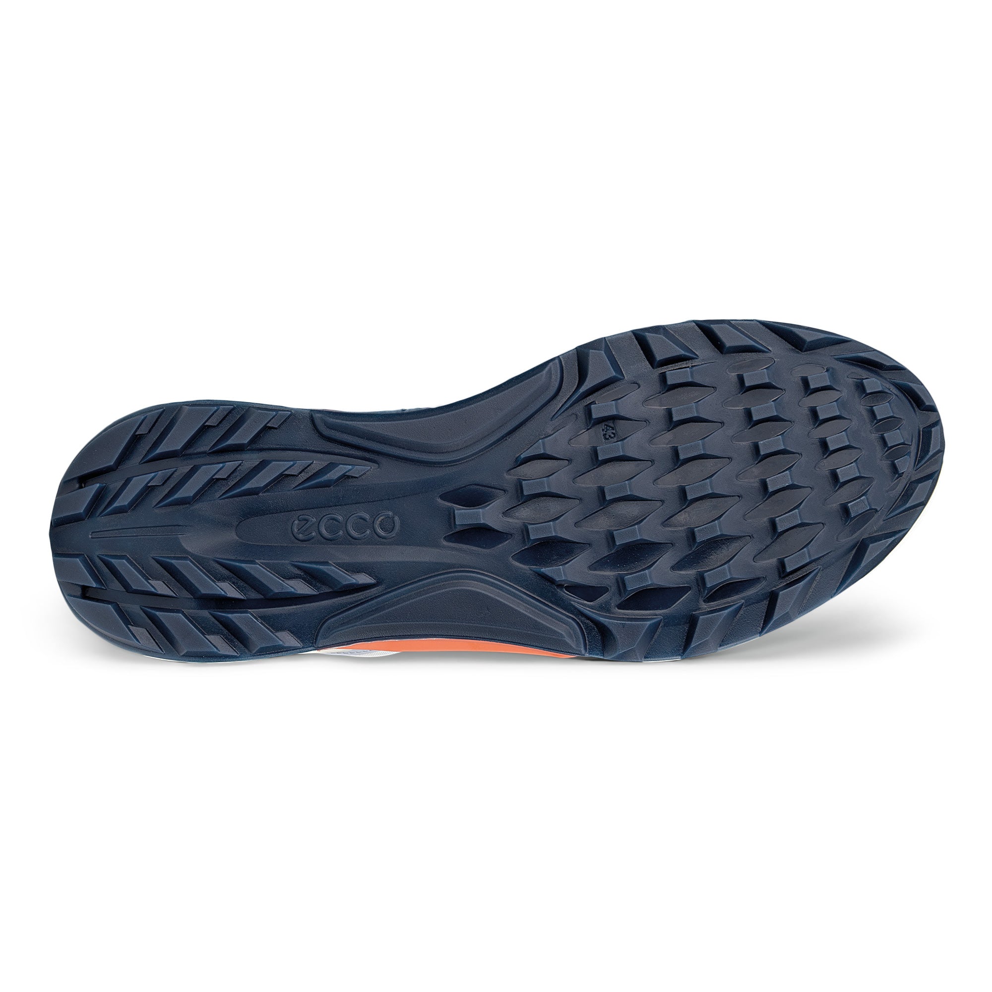 Ecco Biom C4 Lace Gore-Tex Spikeless Golf Shoes - Federal Blue, White & Burnt Coral