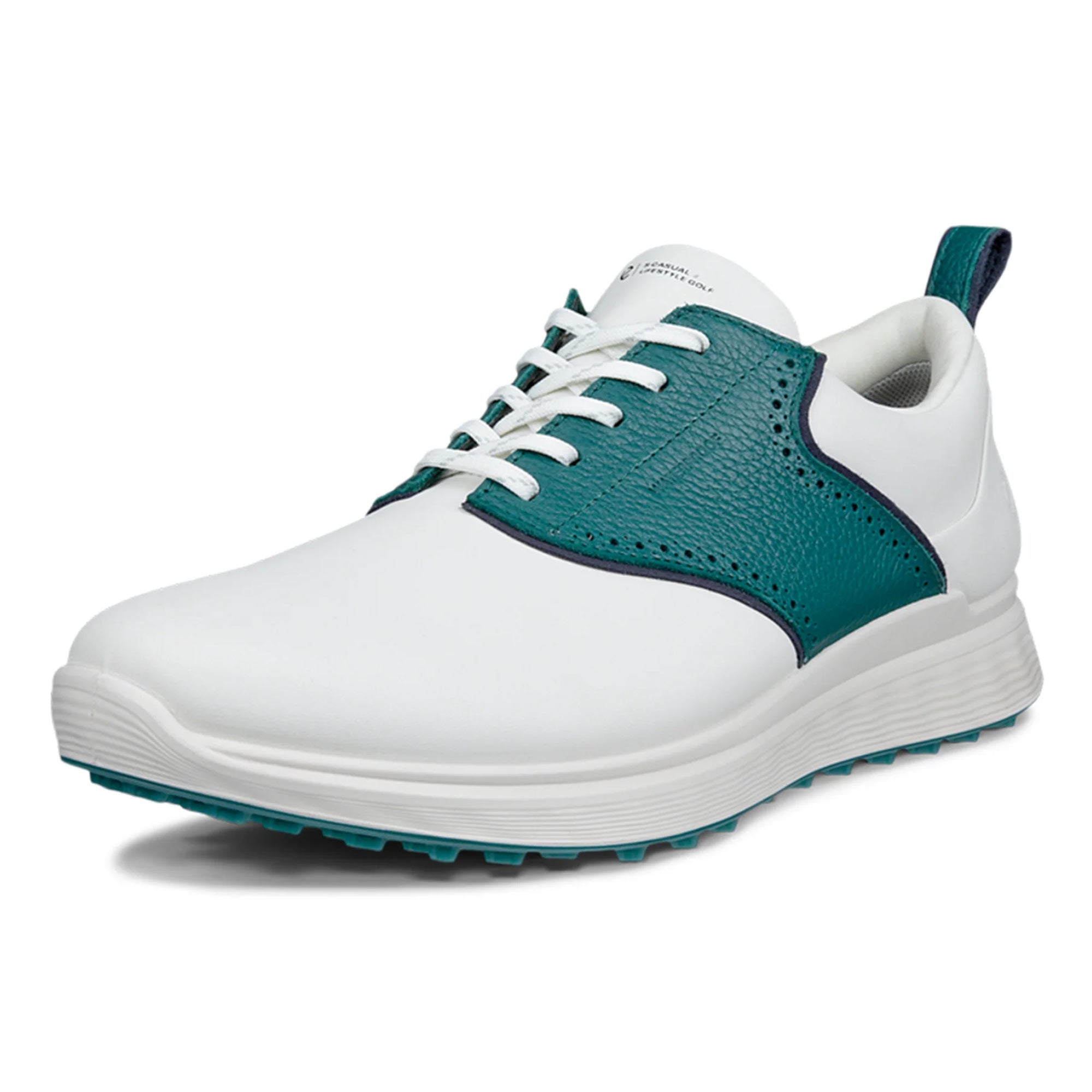 Ecco Golf S-Casual Golf Shoes - White & Bay Green
