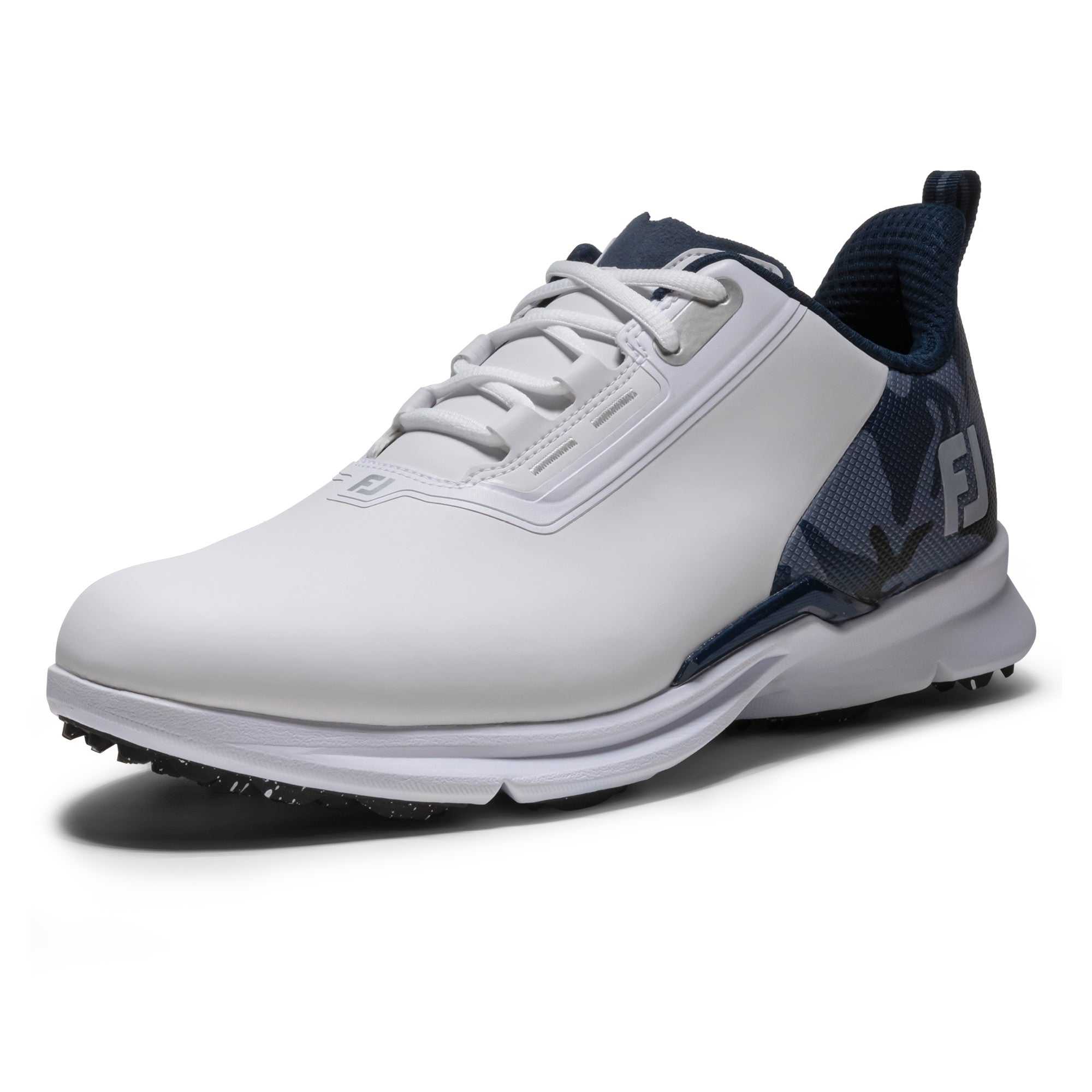 FootJoy Fuel Spikeless Golf Shoes - White, Navy & Silver