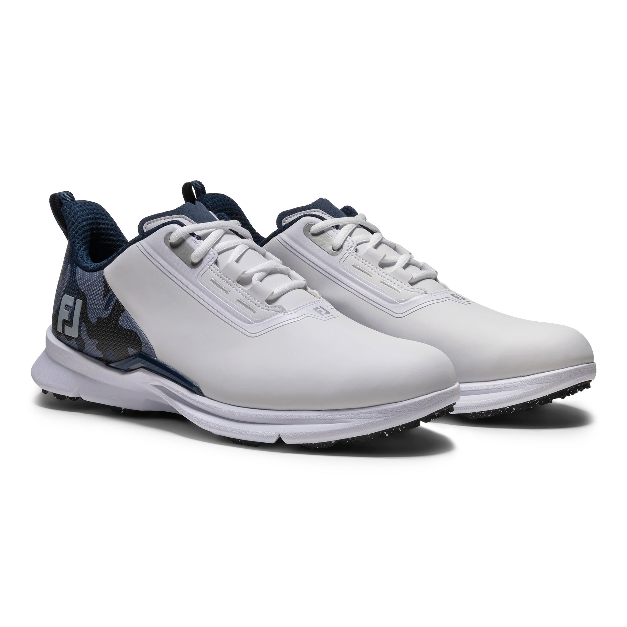 FootJoy Fuel Spikeless Golf Shoes - White, Navy & Silver