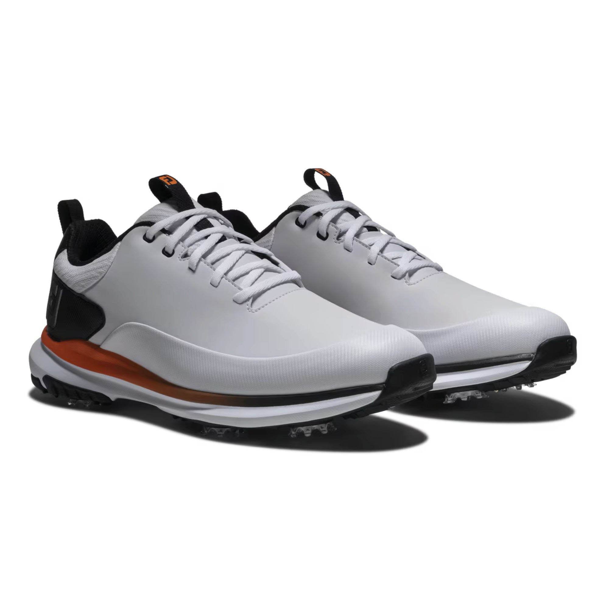 FootJoy Tour Rival Spiked Golf Shoes - White, Black & Orange