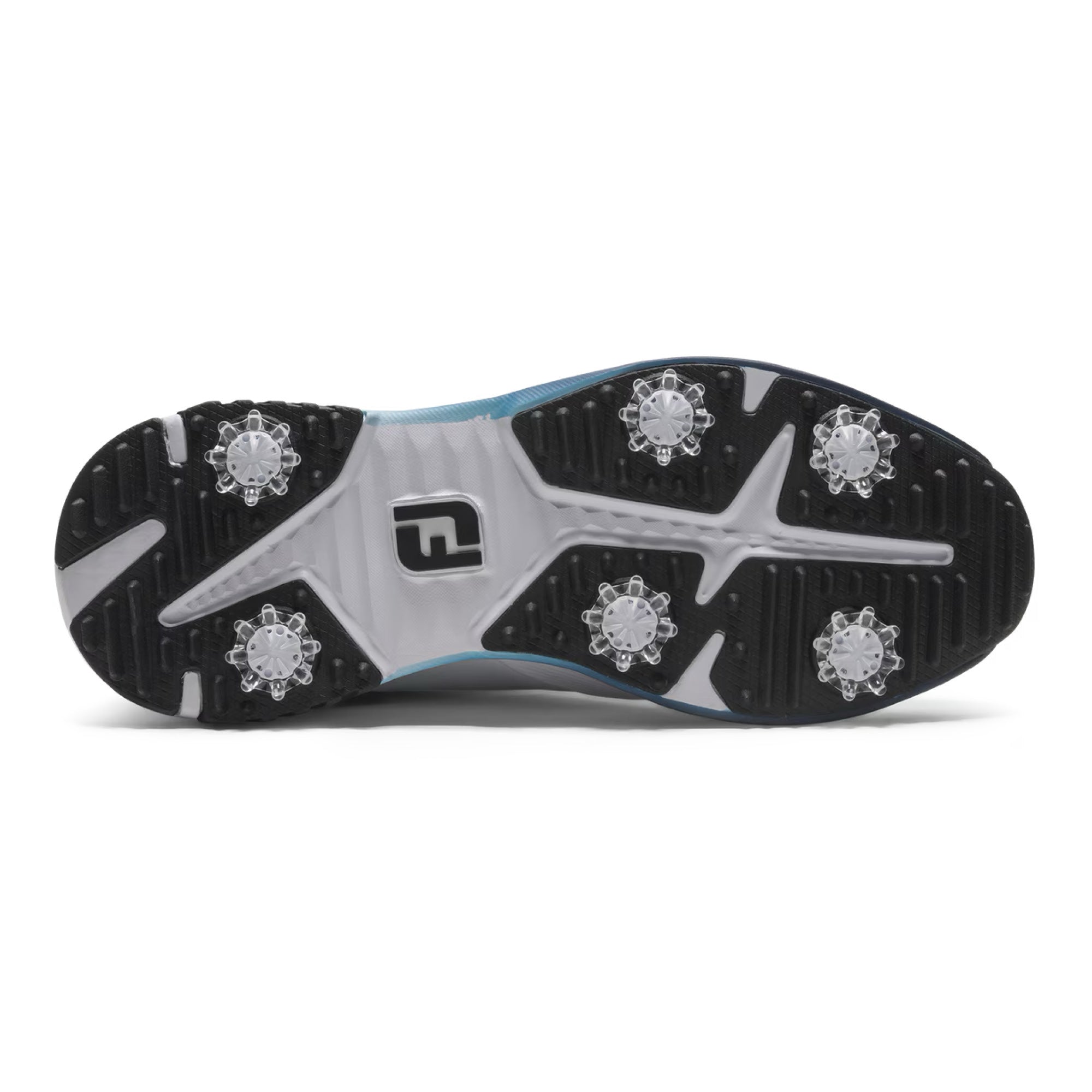 FootJoy Tour Rival Spiked Golf Shoes - White, Navy & Blue