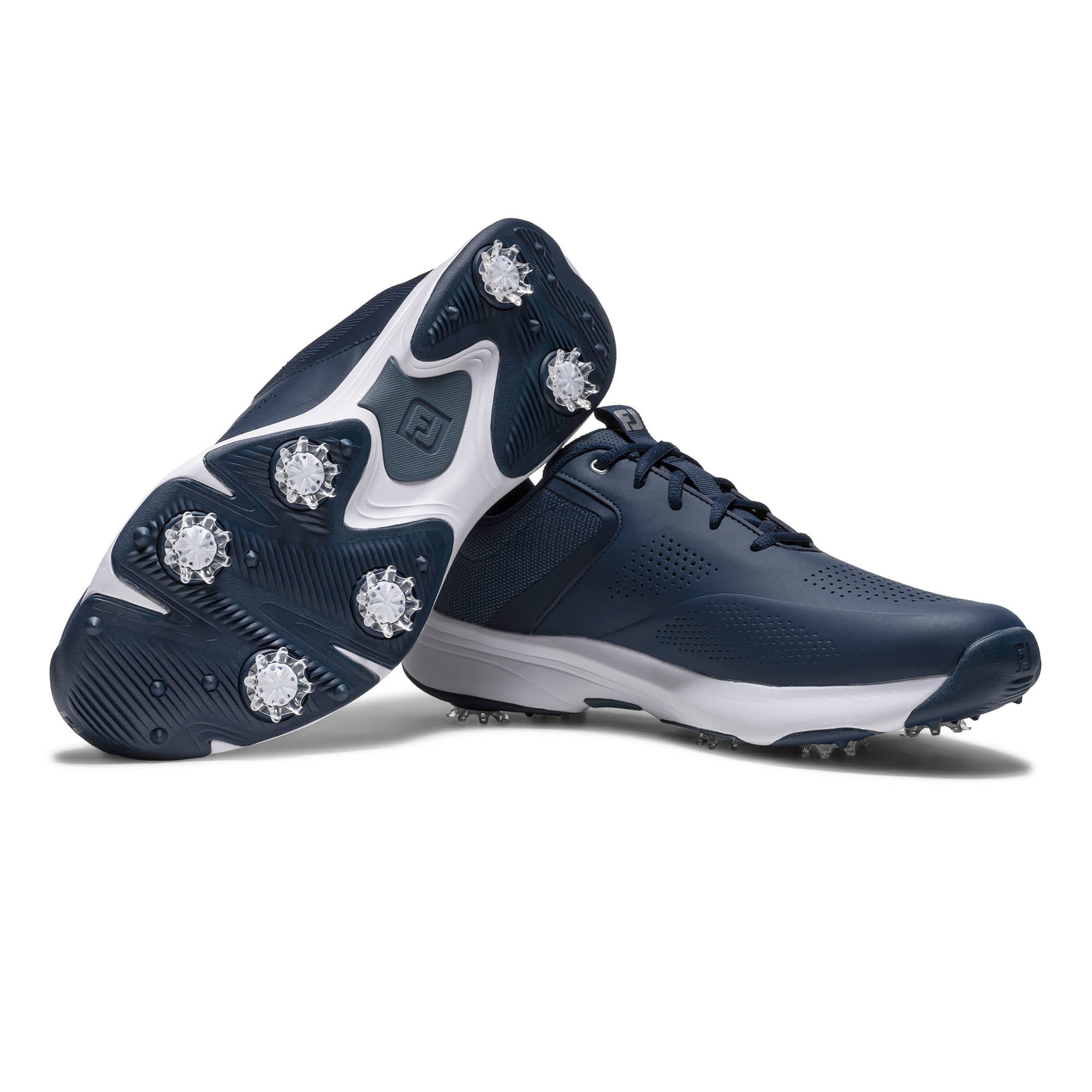 FootJoy Qualifier Spiked Golf Shoes - Navy & Blue