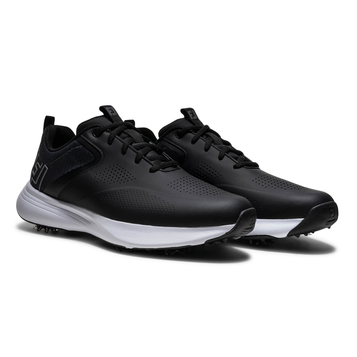 FootJoy Qualifier Spiked Golf Shoes - Black & Grey