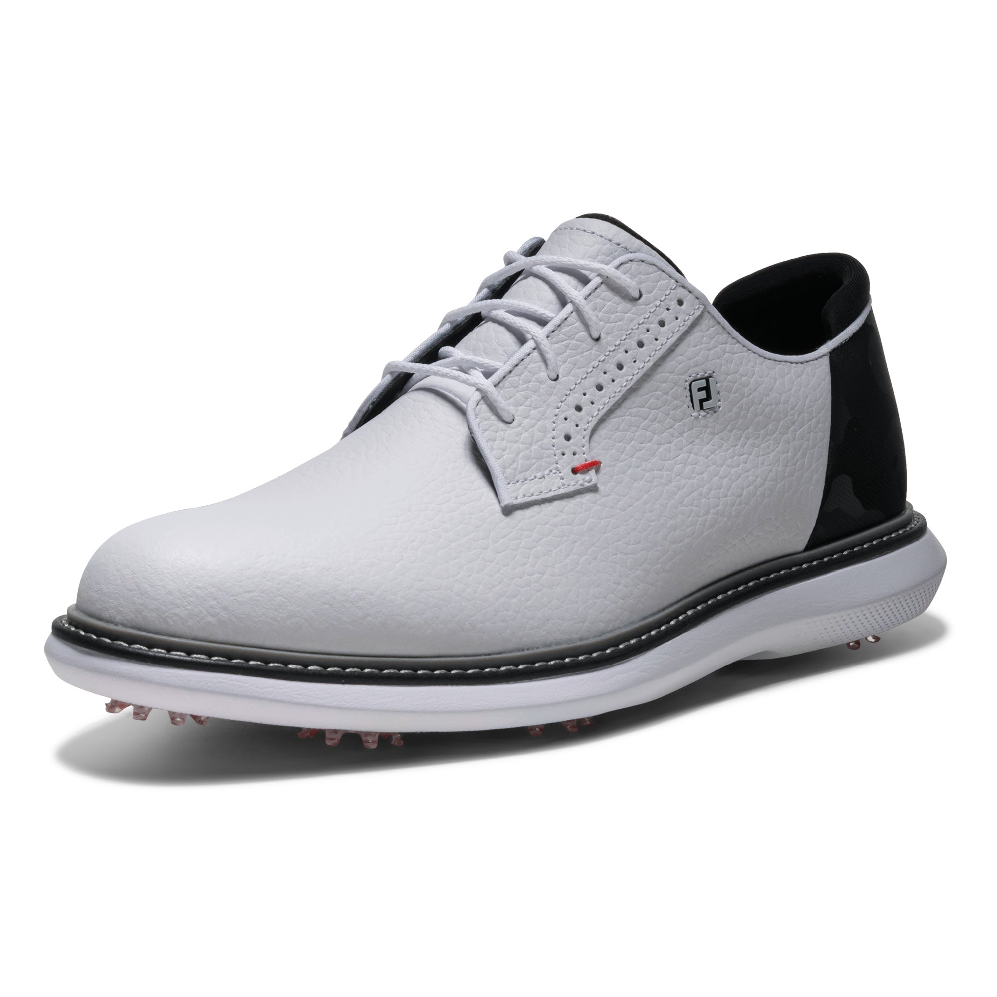 FootJoy Traditions Camo Blucher Golf Shoes - White, Black & Red