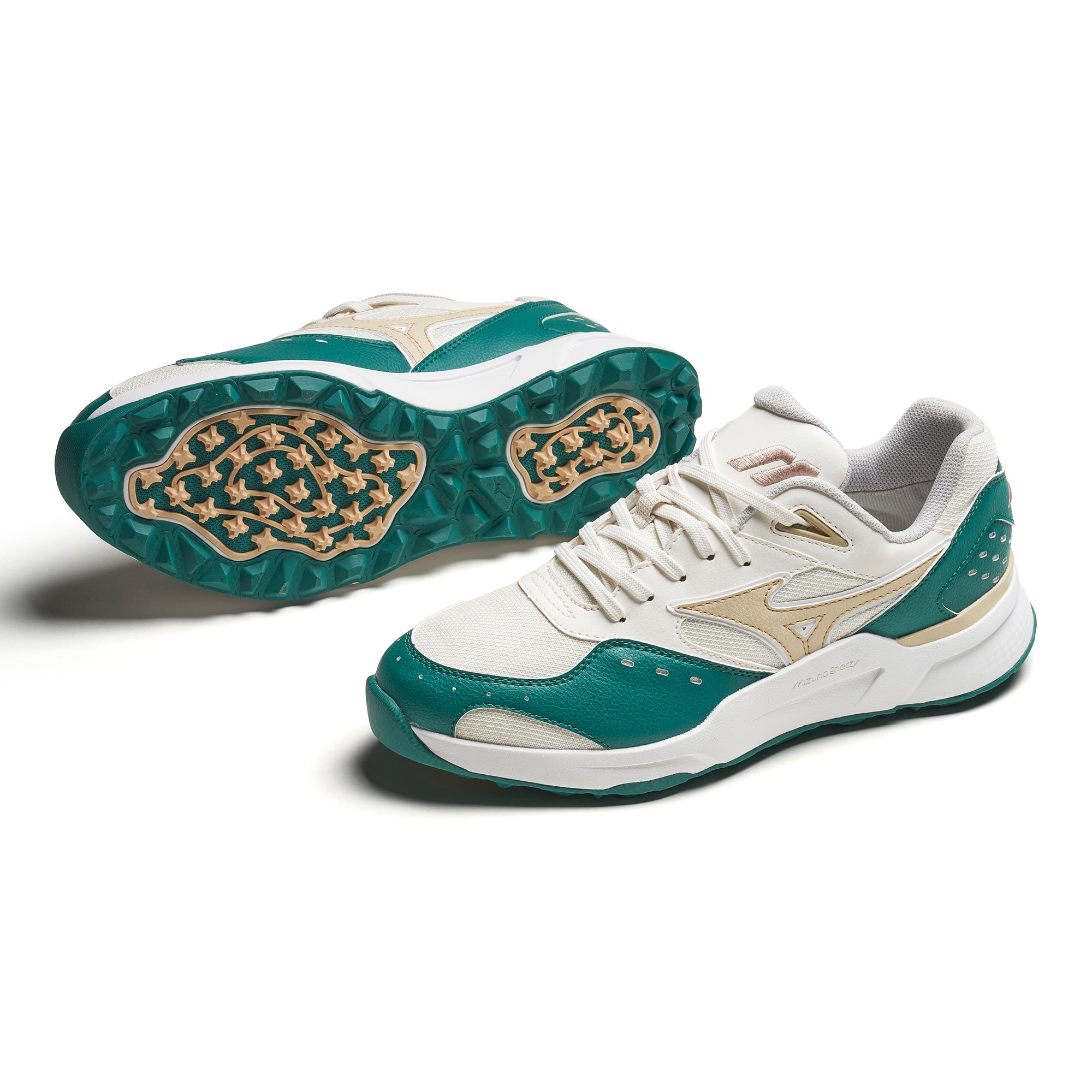 Mizuno Contender GS Spikeless Golf Shoes - Alpine Green, Pale Khaki & Snow White