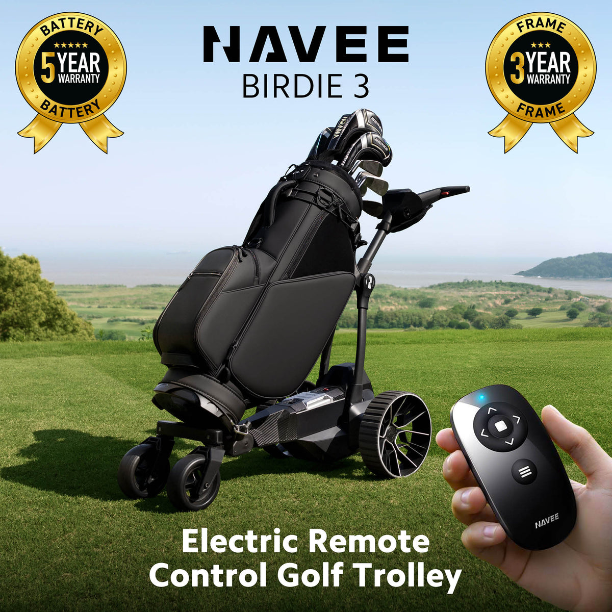 Navee Birdie 3 Remote Electric Golf Trolley - 36 Hole battery