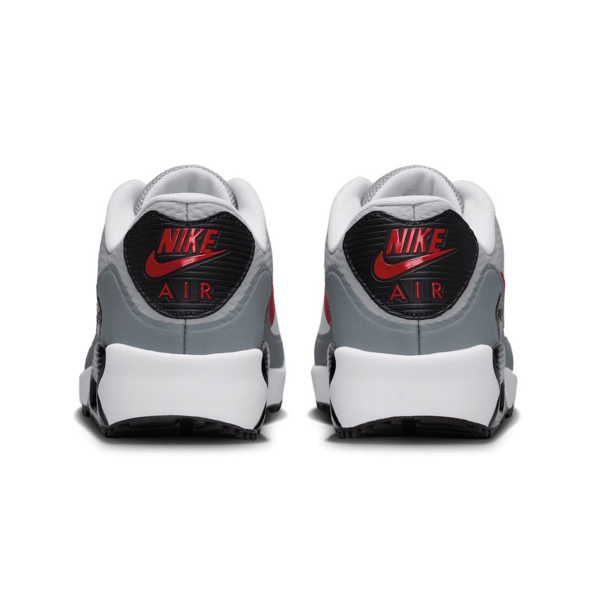Nike Air Max 90 G Golf Shoes - White, Fire Red & Light Smoke Grey