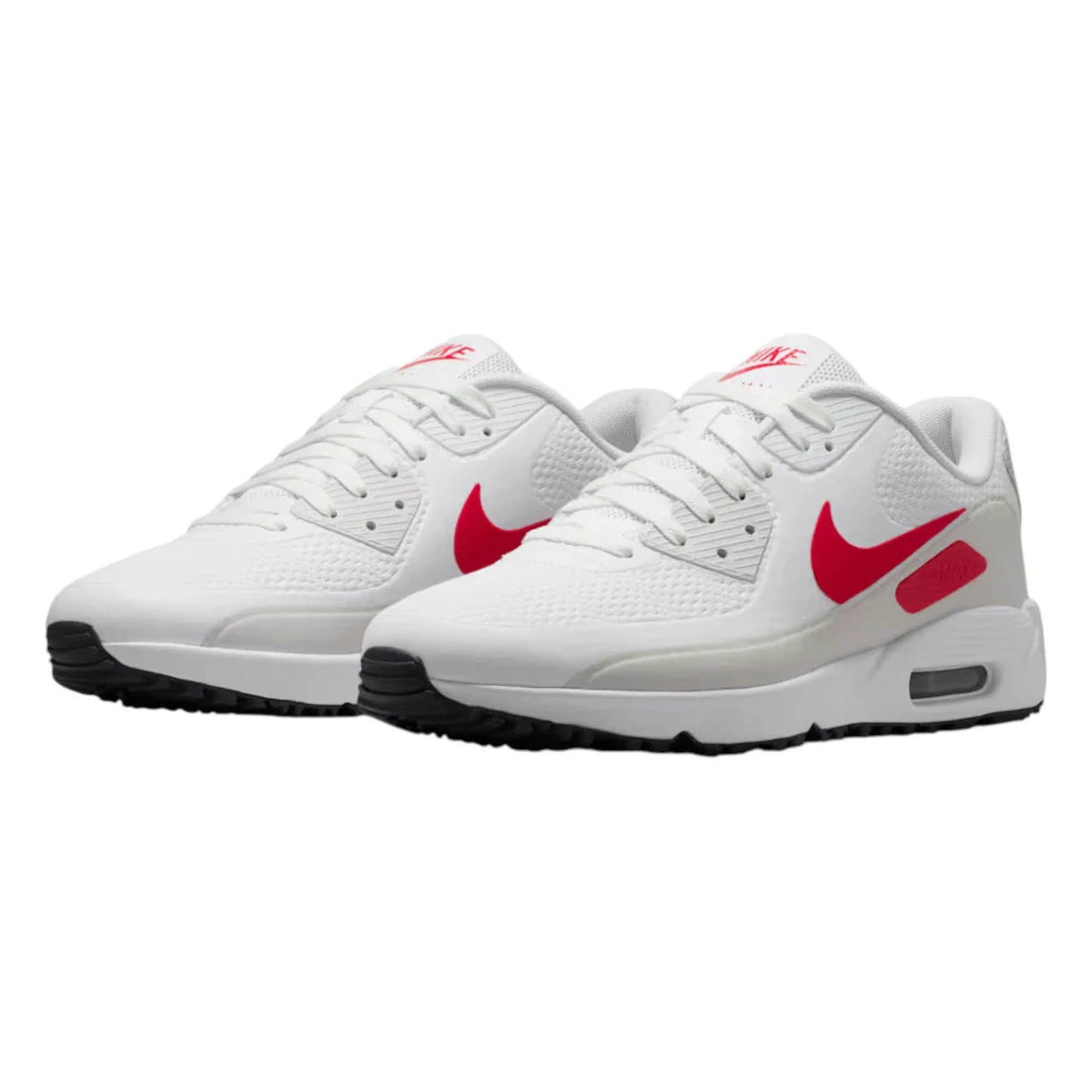 Nike Air Max 90 G Golf Shoes - White, Fire Red & Photon Dust