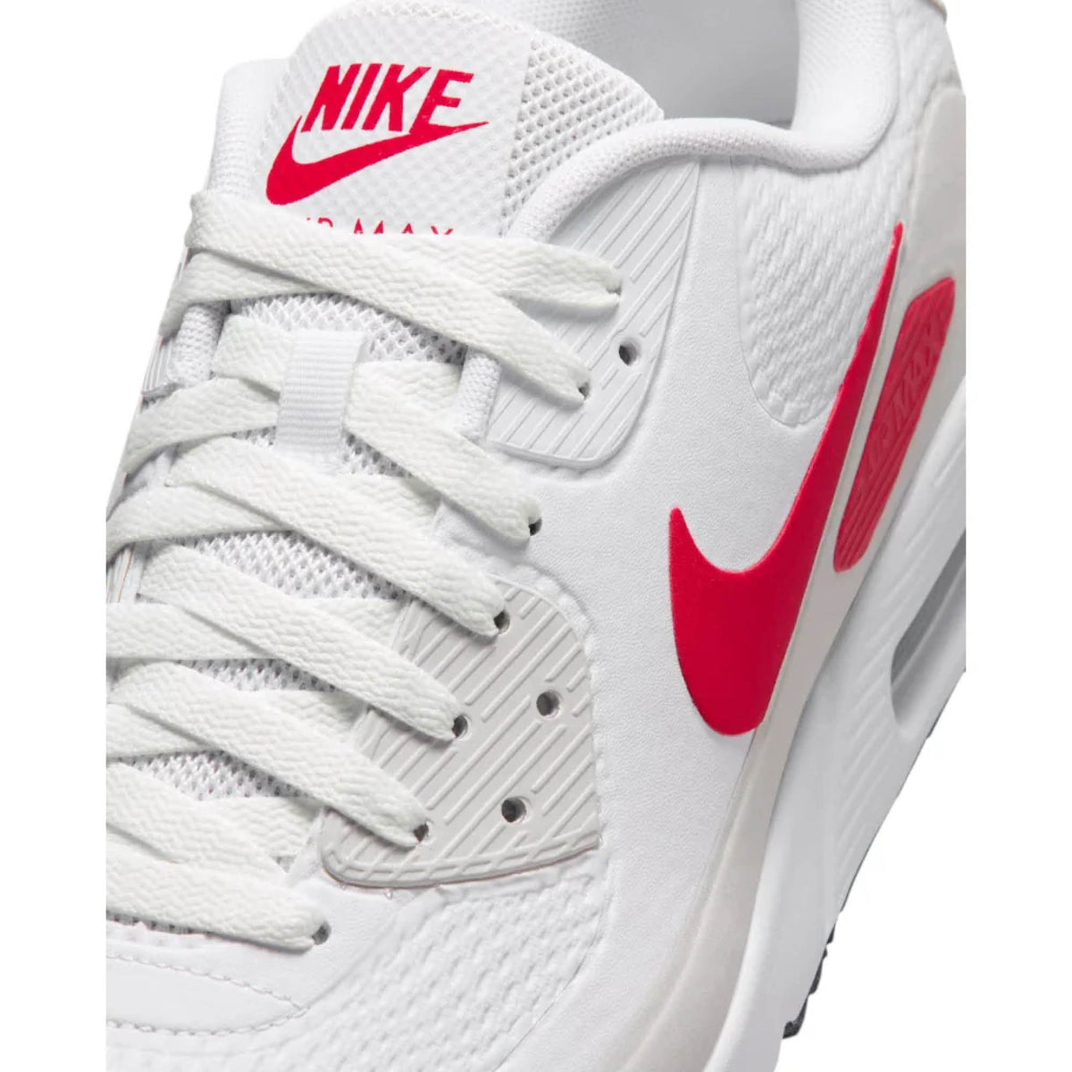 Nike Air Max 90 G Golf Shoes - White, Fire Red & Photon Dust