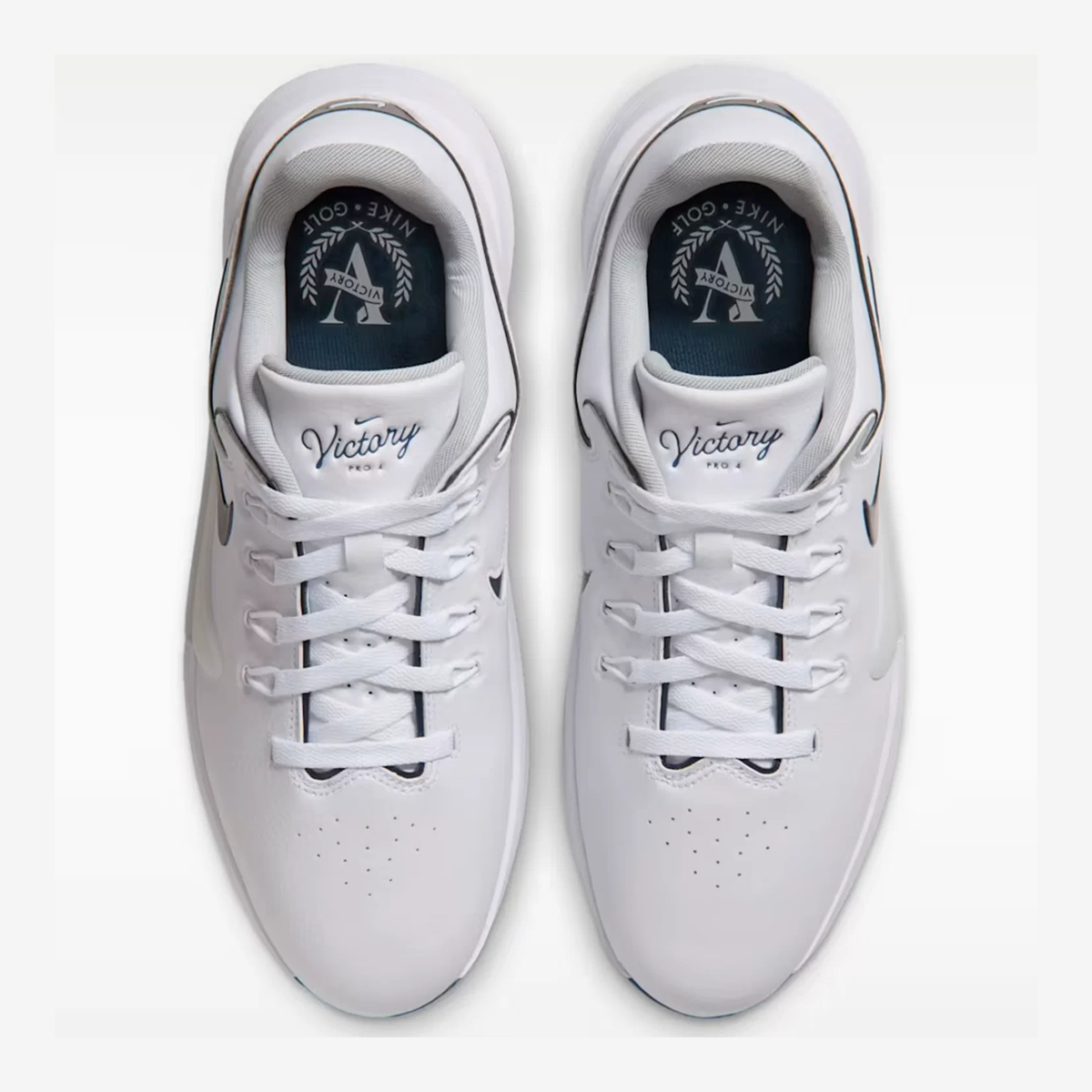 Nike Victory Pro 4 Golf Shoes - White & Midnight Navy