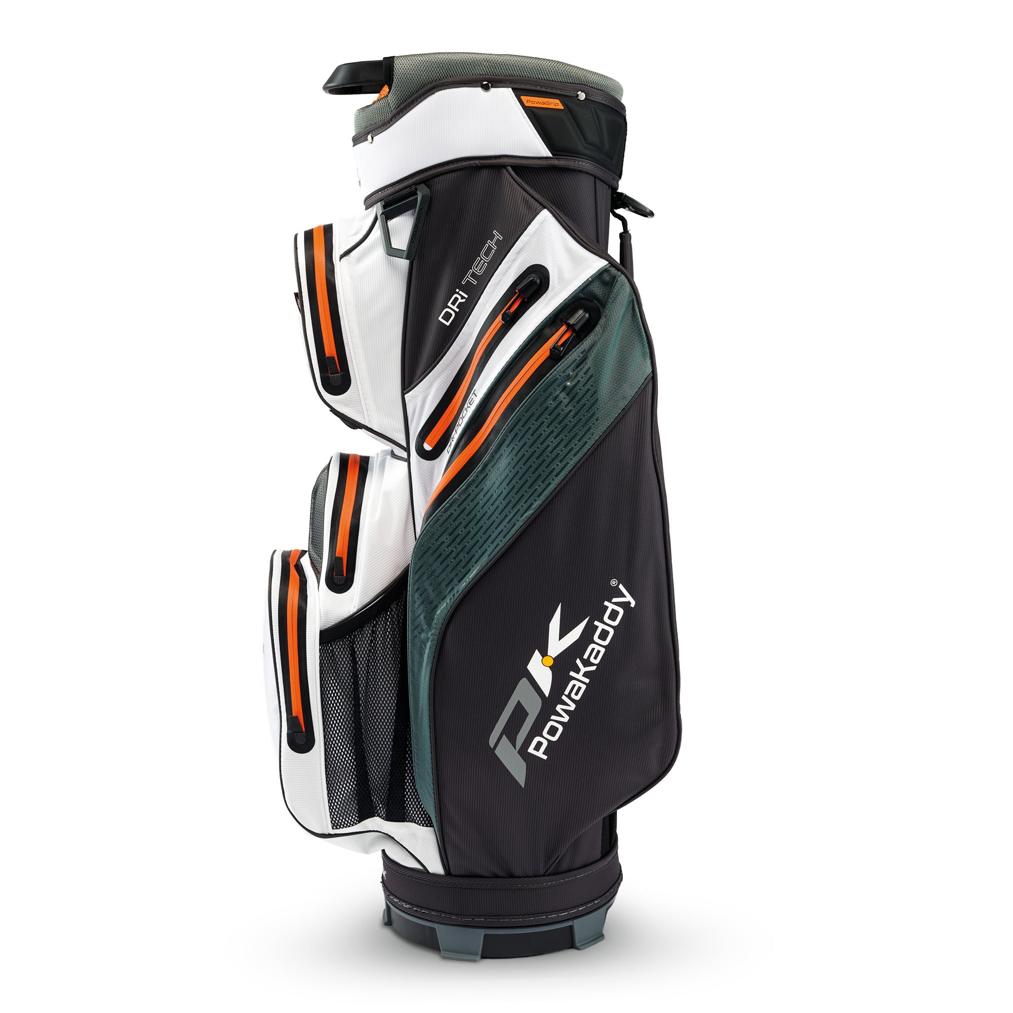 Powakaddy Dri-Tech Golf Cart Bag - Grey, White & Orange