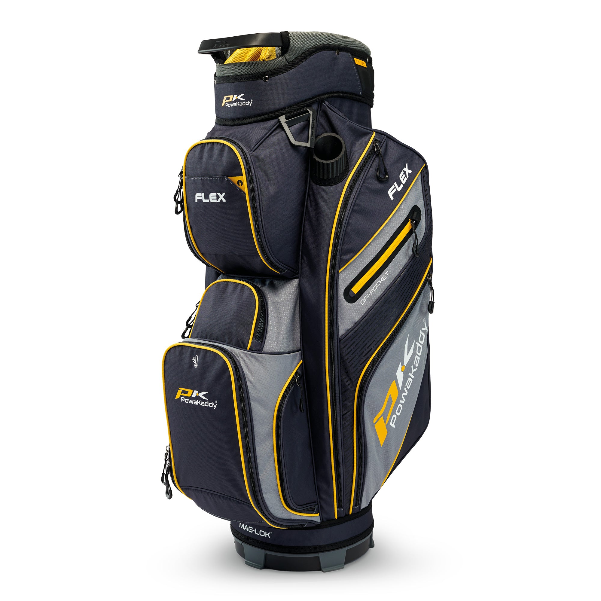 Powakaddy Flex Golf Cart Bag - Grey & Yellow