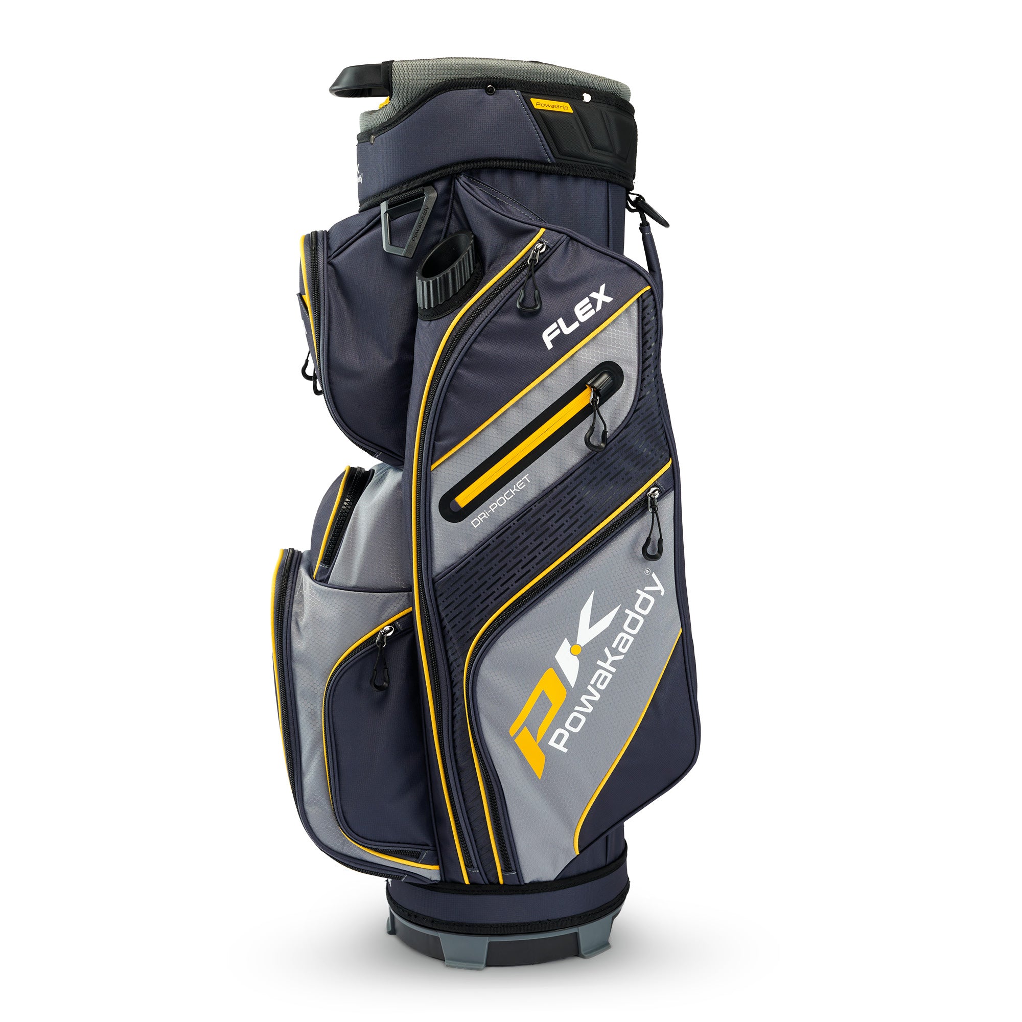 Powakaddy Flex Golf Cart Bag - Grey & Yellow