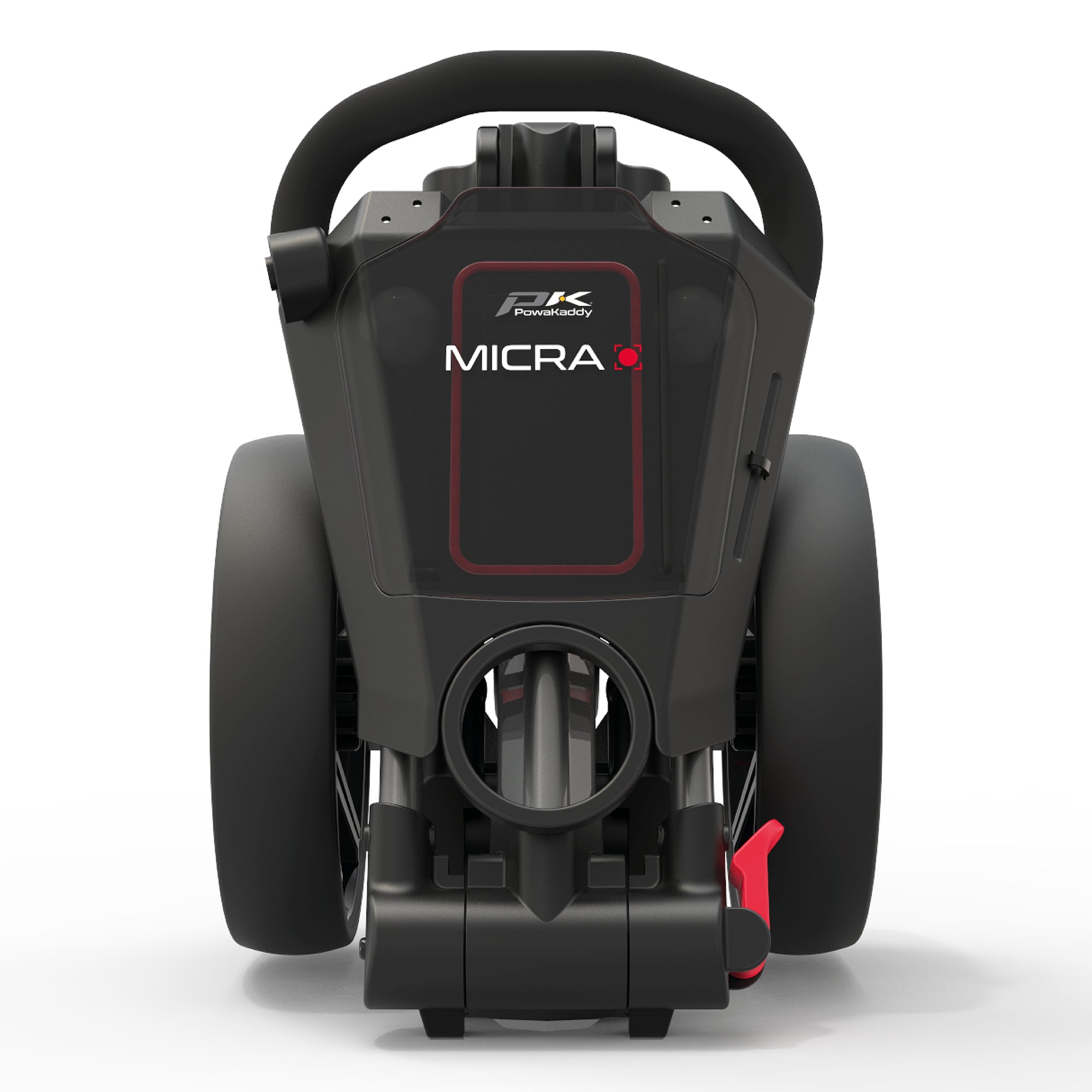 Powakaddy Micra Golf Push Trolley - Gun Metal & Red