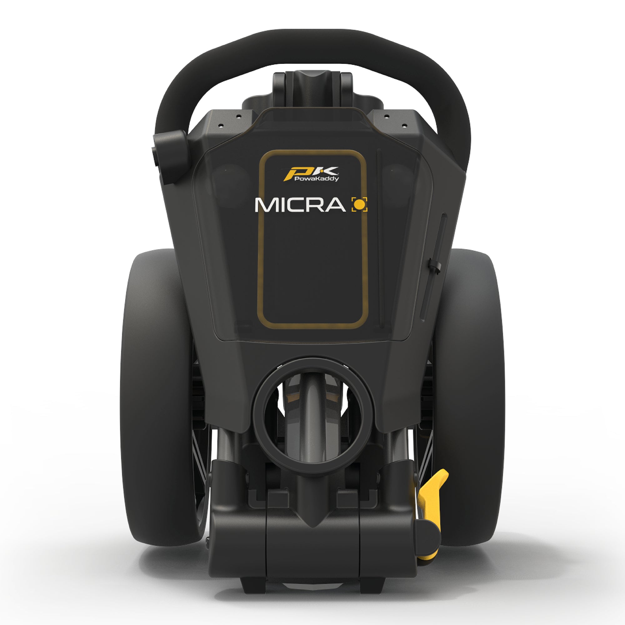 Powakaddy Micra Golf Push Trolley - Gun Metal & Yellow