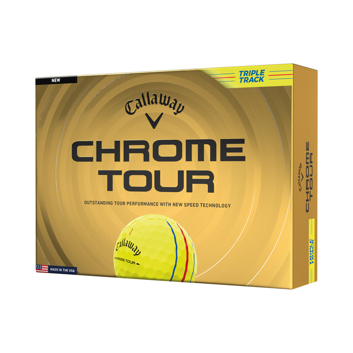 Callaway Chrome Tour Triple Track Golf Balls - Yellow - 12 Pack