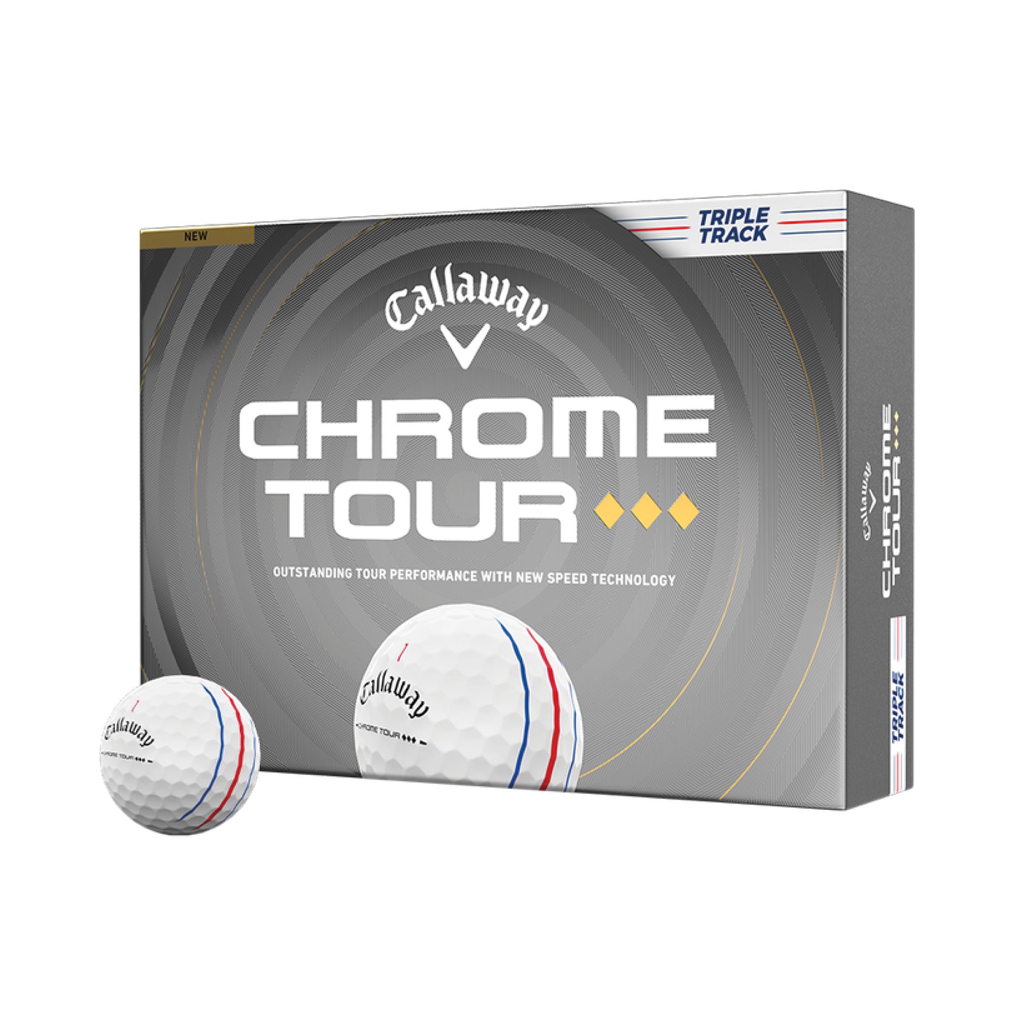 Callaway Chrome Tour Triple Diamond Triple Track Golf Balls - White